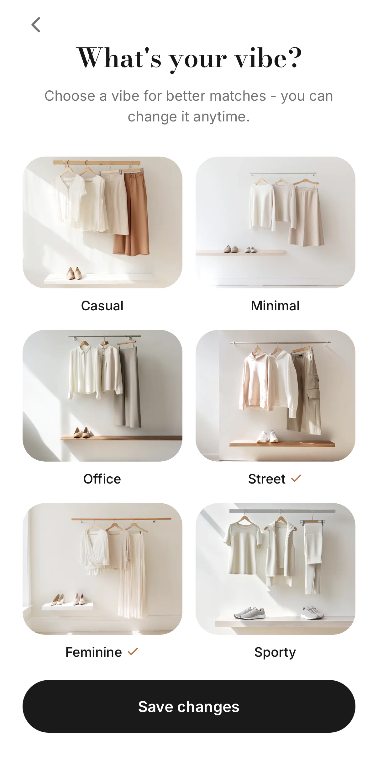 Style preferences in Scan & Match